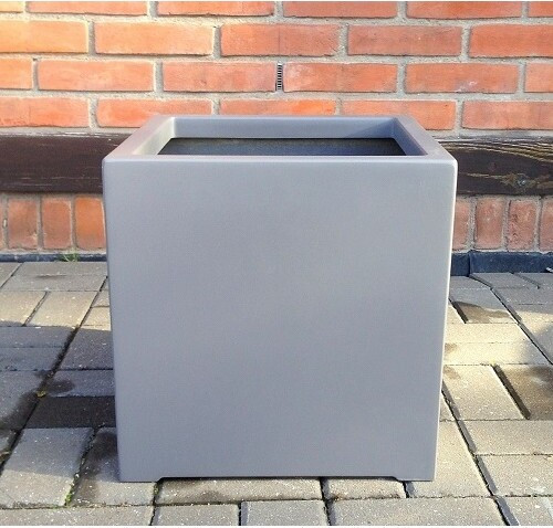 Donica z włókna szklanego szary sześcian