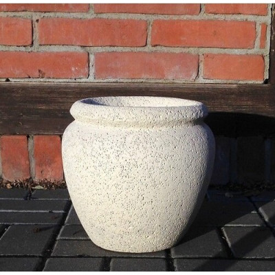 Donica waza pękata biały kamień