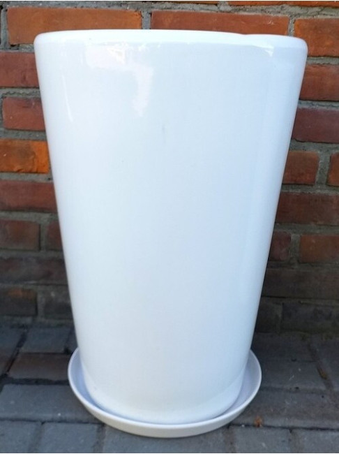 Donica - wazon Junia stożek biała