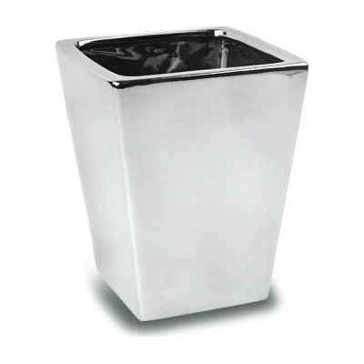 Doniczka Mirror srebrny lustrzany trapez