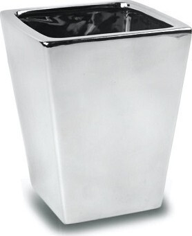 Doniczka Mirror srebrny lustrzany trapez