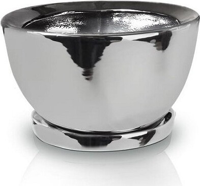 Donica Mirror Mood srebrna lustrzana duża misa z podstawkiem