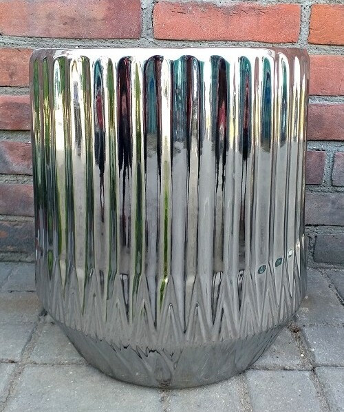 Donica Mirror Mood srebrna lustrzana  geometryczny wzór