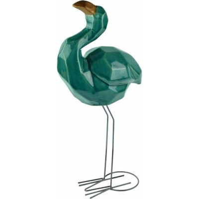 Flaming turkusowy z podniesioną głową