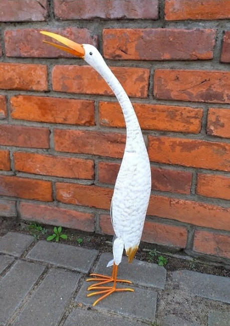 Biała kaczka metalowa