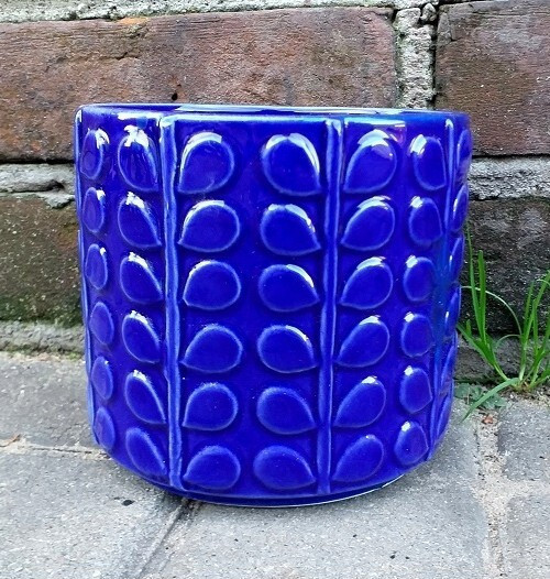 Doniczka walec Flora niebieska