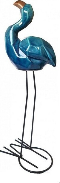 Flaming kobaltowo-turkusowy z podniesioną głową