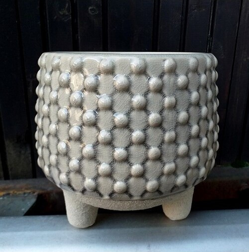 Doniczka Doris beż na nóżkach