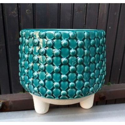 Doniczka Doris turkus na nóżkach