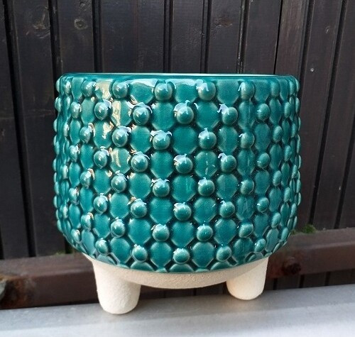 Doniczka Doris turkus na nóżkach