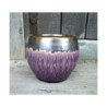 Doniczka kulista fioletowa ze złotym rantem