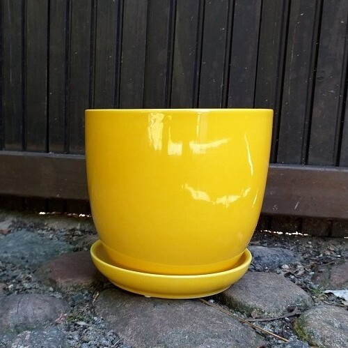 Doniczka klasyczna żółta