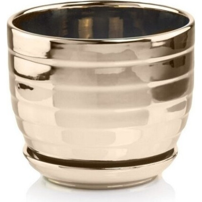 Doniczka Mirror złota lustrzana prążkowana