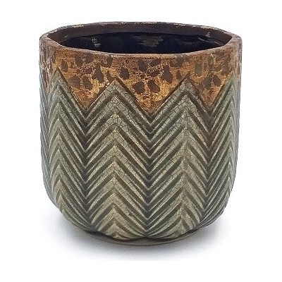 Doniczka Jodełka brąz