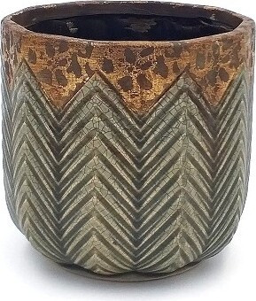 Doniczka Jodełka brąz