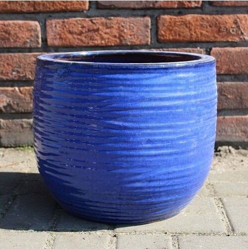 Donica kulista ryflowana niebieska