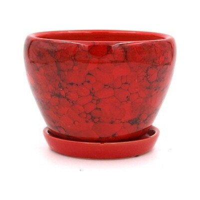 Donica Szalin pękata mała czerwony marmur