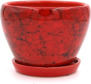 Donica Szalin pękata mała czerwony marmur