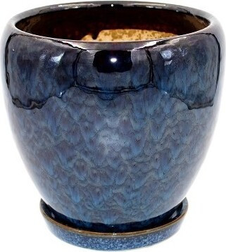 Donica Szalin pękata niska niebieska