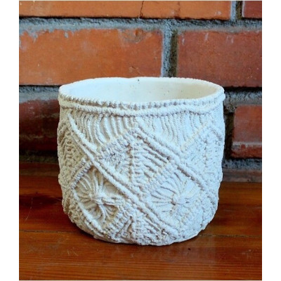 Doniczka Makrama kremowa