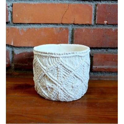 Doniczka Makrama kremowa