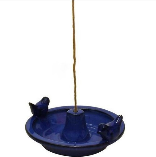 Poidełko ceramiczne wiszące niebieskie