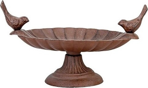 Żeliwne poidełko na nóżce z ptaszkami