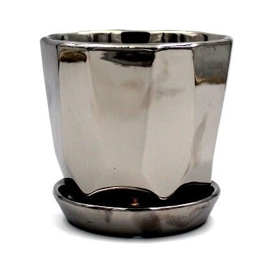 Donica Yide kanciasta srebrna połysk