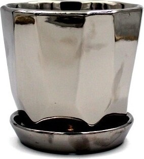 Donica Yide kanciasta srebrna połysk