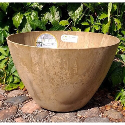 Doniczka ArtStone Fiona misa głęboka  jasnobrązowa