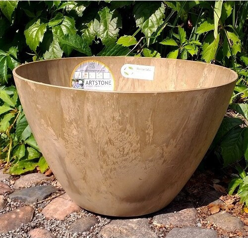 Doniczka ArtStone Fiona misa głęboka  jasnobrązowa