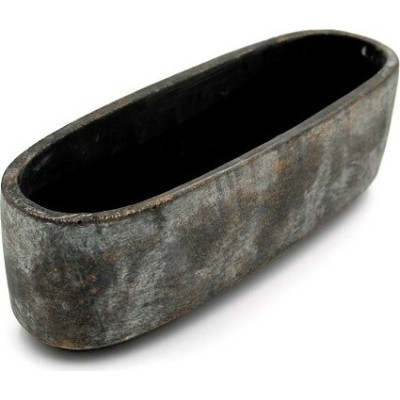 Doniczka Saar ciemnoszare ze złotem korytko II