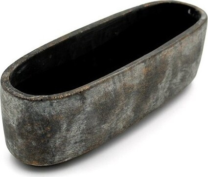 Doniczka Saar ciemnoszare ze złotem korytko II