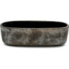 Doniczka Saar ciemnoszare ze złotem korytko II