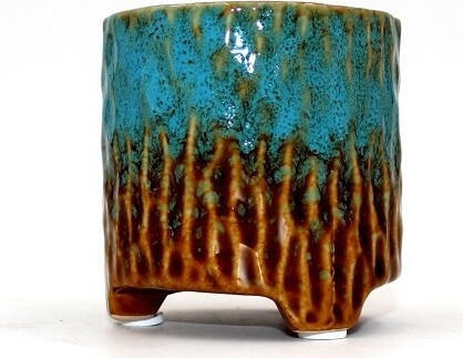 Doniczka Carice brązowo-niebieska walec