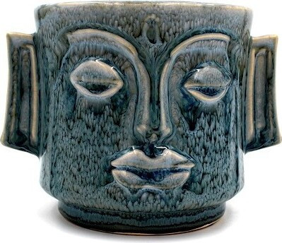 Doniczka Bachus głowa niebieska