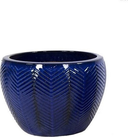 Donica niski Egg Jodełka niebieska