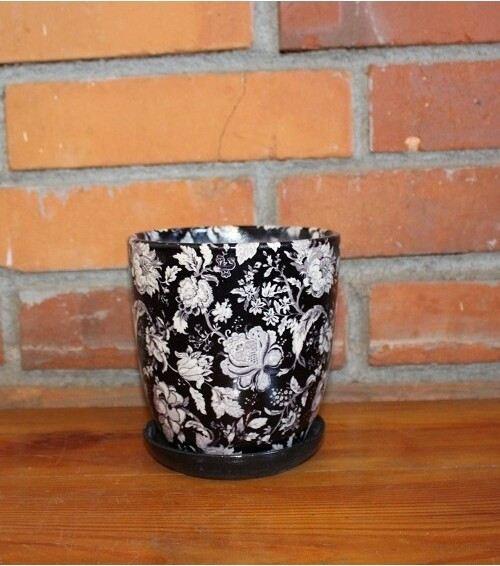 Doniczka Nova Kalka kwiaty czarne