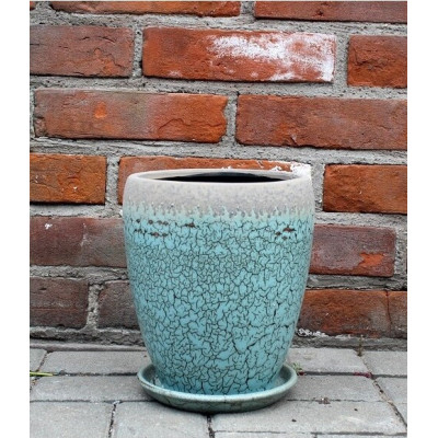 Donica Fancy Antyk wysoka niebieska