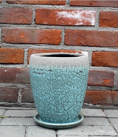 Donica Fancy Antyk wysoka niebieska