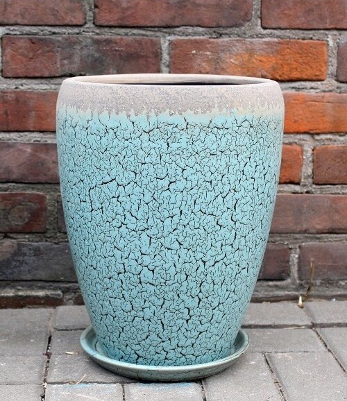 Donica Fancy Antyk wysoka niebieska