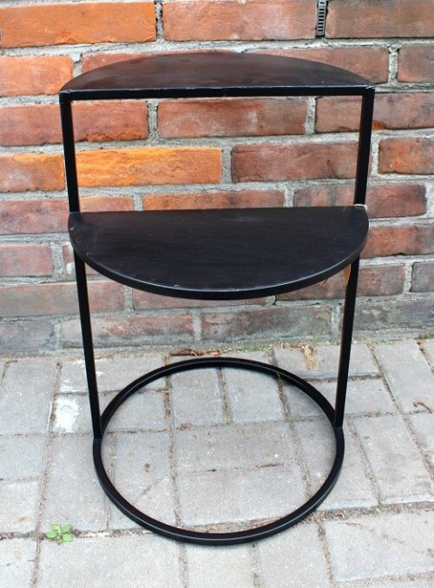 Stolik metalowy przyścienny czarny