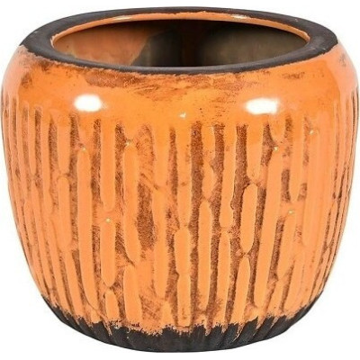 Doniczka Etno pękata pomarańczowa