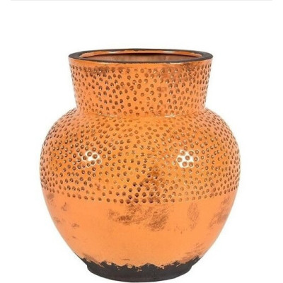 Wazon Etno pękaty pomarańczowy