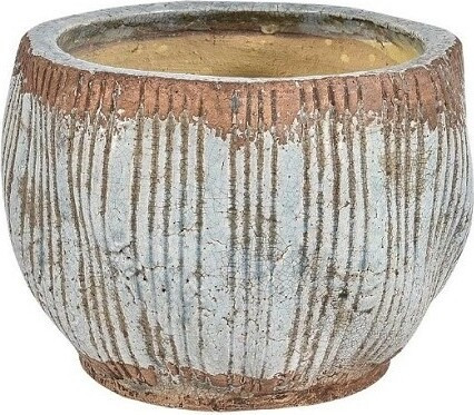 Doniczka Fiore błękitna nieregularna niska