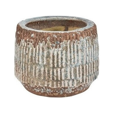 Doniczka Fiore błękitna prążki