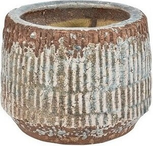 Doniczka Fiore błękitna prążki