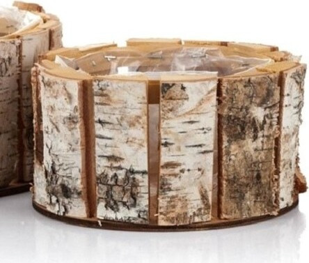 Doniczka FOREST z kory brzozy niska