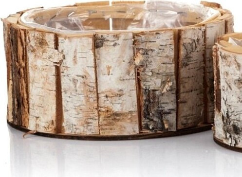 Doniczka FOREST z kory brzozy niska