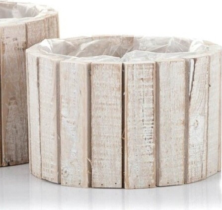 Doniczka FOREST z drewna niska